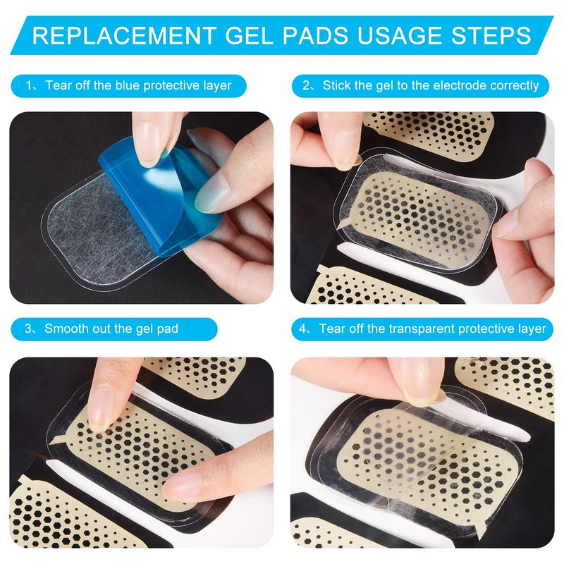 UYGHHK 50 Pcs/25 Pack Gel Pads for Abs Stimulator Ab Trainer Replacement Gel Sheet for EMS AB Stimulator Gel Pads for All Abdominal Belts Muscle Trainer ABS Toner (Large 50) - Image 3
